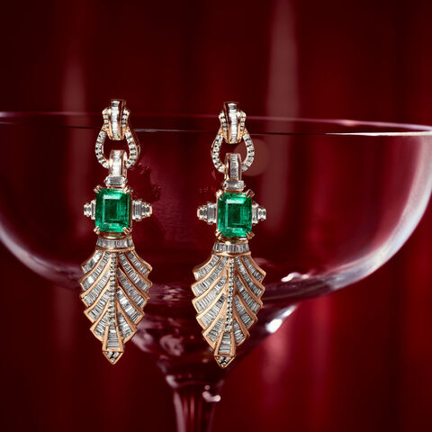 Emerald And Diamond Earrings