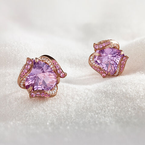 Wildflower Heart Pink Earrings