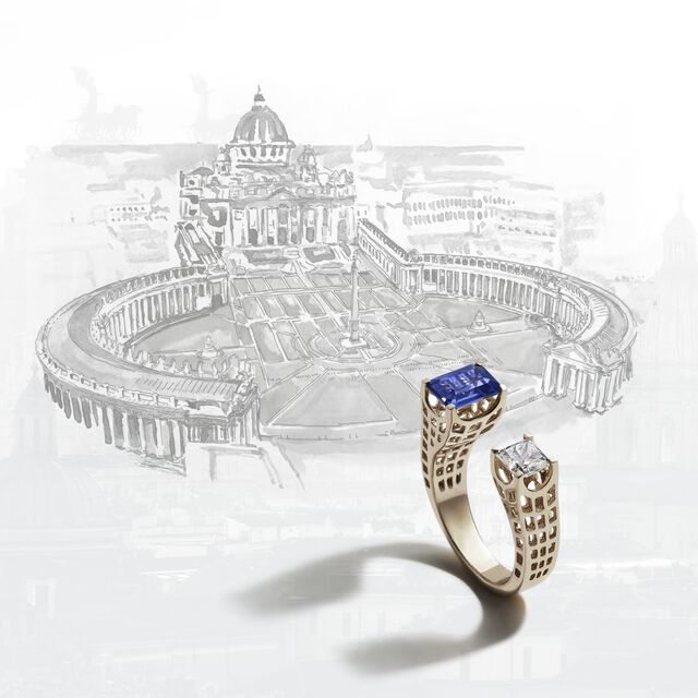 Arc of Vatican Tanzanite Ring,,hi-res image number null