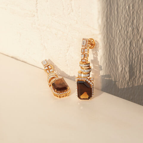 Beer Quartz Drops Earrings