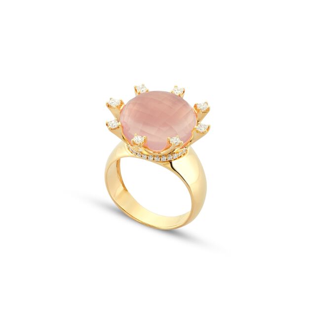 Pisa Pillar Rose Quartz Ring,,hi-res image number null