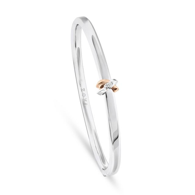My Embrace Platinum Bangle Mini, 1 Diamond,,hi-res image number null