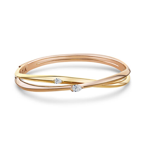 My Embrace bangle, Slim, 2 diamonds